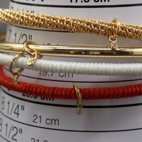 Inc International Concepts Bangle Bracelet Gold 4-Pc Set Charm & Cord Wrapped - Picture 10 of 10